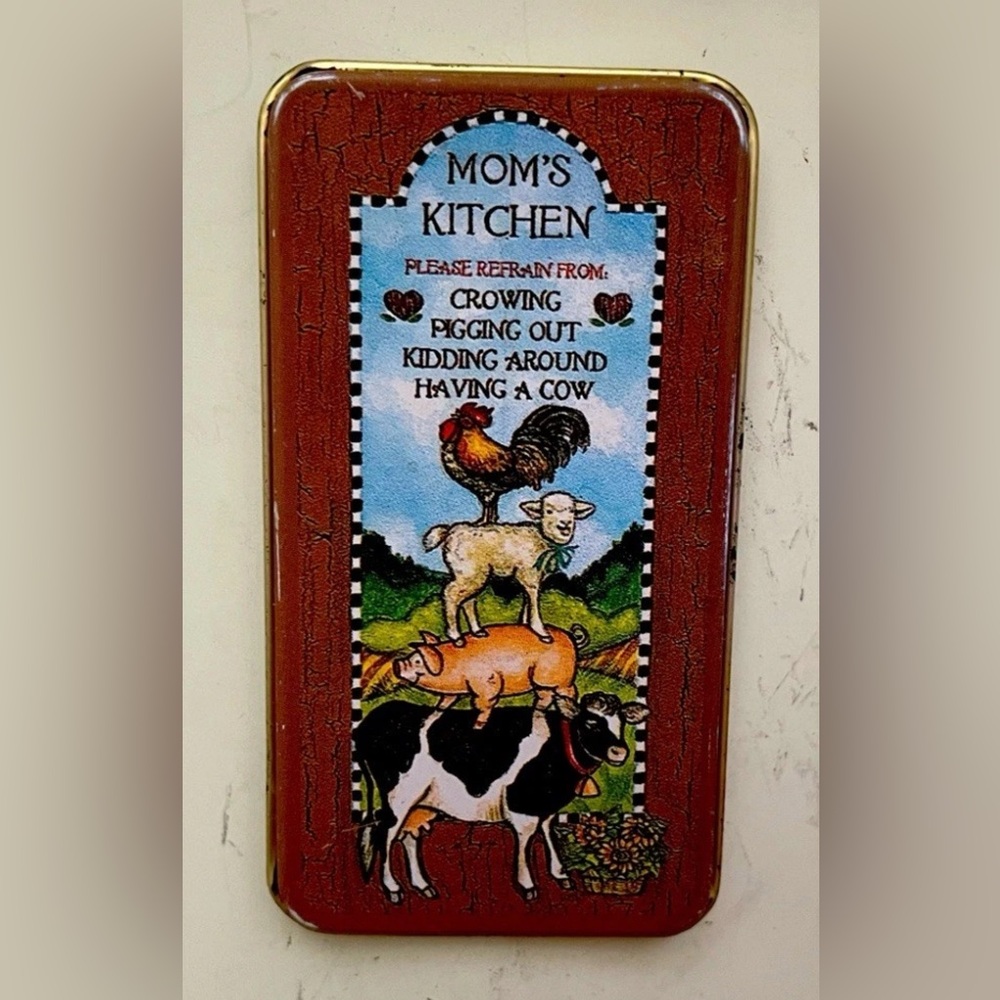 Moms Kitchen Metal Stacked Farm Animals Refrigerator Magnet